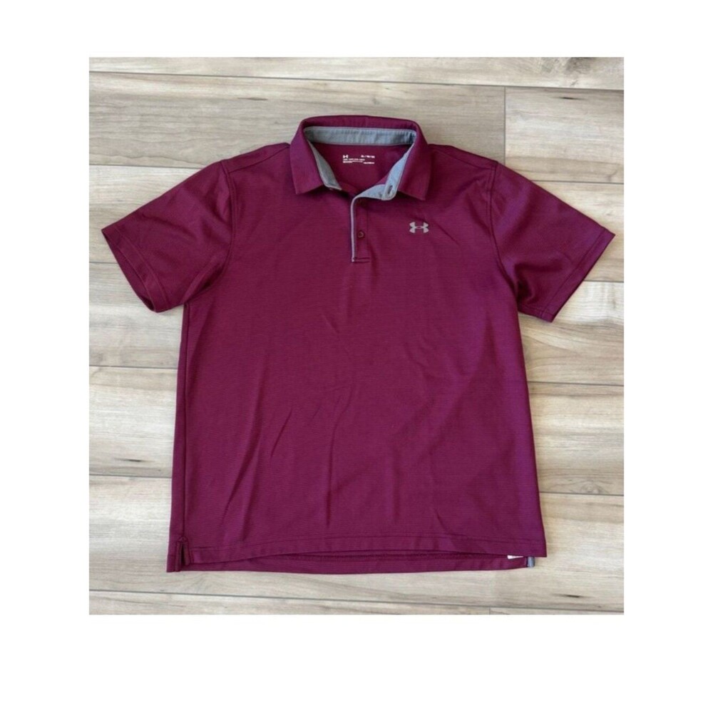 Under Armour Men's Purple Polo Shirt Heatgear XL